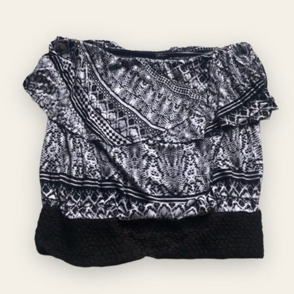 3/$15 🌻 Jessica Simpson Small Black White Tube Crop Top - Picture 1 of 8